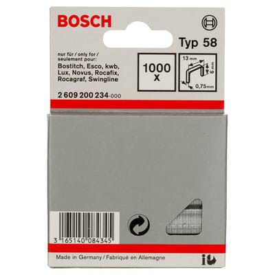 1.000x Feindrahtklammer Typ 58, 13 x 0,75 x 6 mm - 2609200234 - Bosch