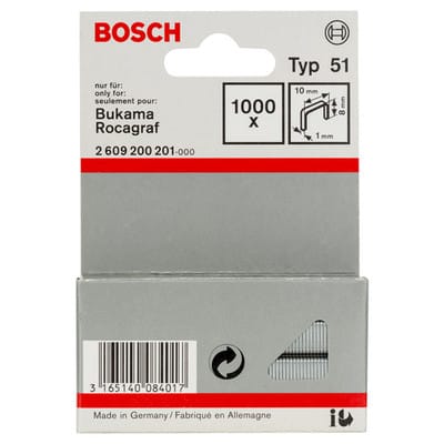 Flachdrahtklammer Typ 51, 10 x 1 x 8 mm -2609200201 - Bosch