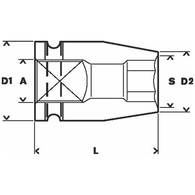Steckschlüsseleinsatz, sw 22 mm, l 40 mm, 30 mm, M14, 32,9 mm - Bosch