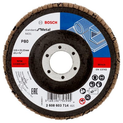 Bosch - Accessories 2608603714 X431 Fächerschleifscheibe Durchmesser 115 mm Bohrungs-Ø 22.33 mm Stahl