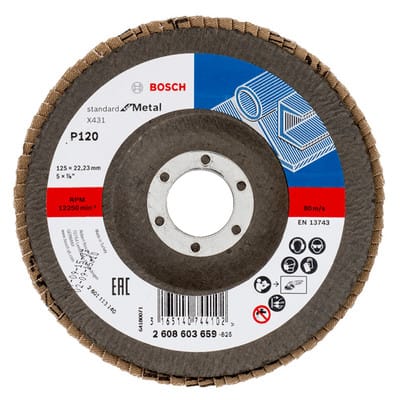 Bosch - Accessories 2608603659 X431 Fächerschleifscheibe Durchmesser 125 mm Bohrungs-Ø 22.33 mm Stahl