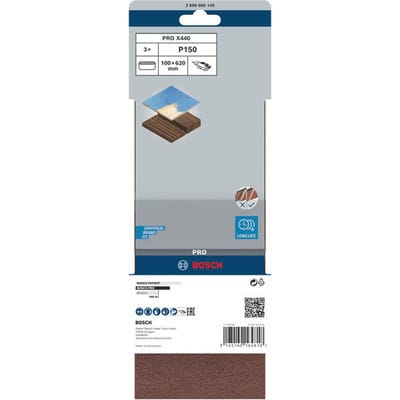 Schleifband-Set X440, Best for Wood and Paint, 3-tlg., 100 x 620 mm, 150 - Bosch