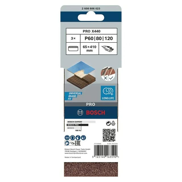 Pro X440 Schleifband 65 x 410 mm 60 80 100 - 2608606023 - Bosch
