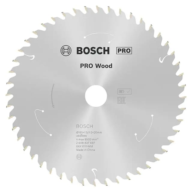 Pro Wood cordless Kreissägeblatt, 165 x 1,5 x 20 mm, T48 - Bosch