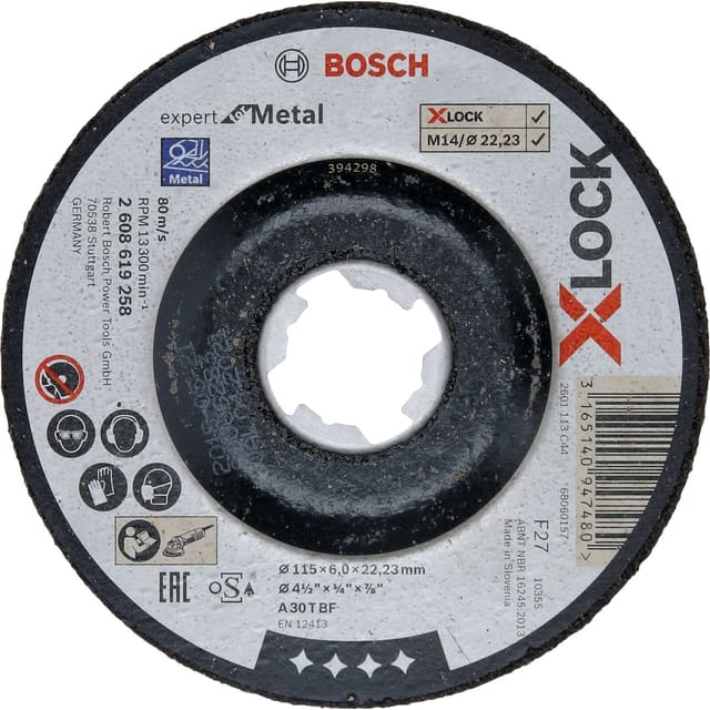 Bosch PRO Metal X-Lock Schleifscheibe 115 x 6 x 22,23 mm - 2608619365