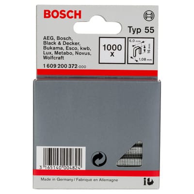 Schmalrückenklammer Typ 55, 16, 1000er-Pack, für Druckluftnagler/Drucklufthefter - Bosch