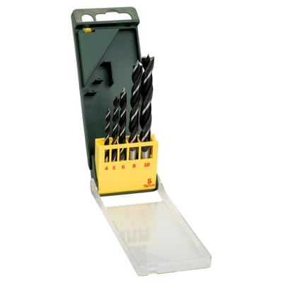 Bosch - Accessories 2607019440 Holz-Spiralbohrer-Set 5teilig 4 mm, 5 mm, 6 mm, 8 mm, 10 mm Zylindersc