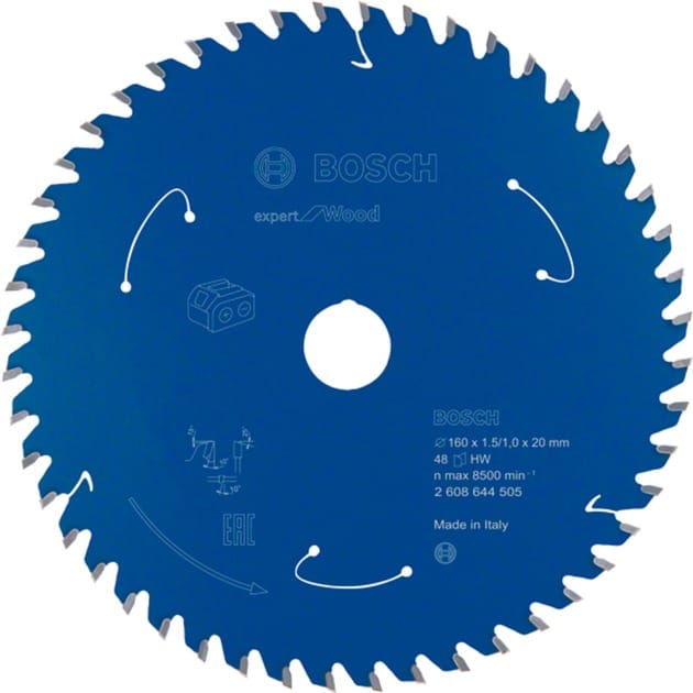 Bosch - Kreissägeblatt für Akkusägen Expert for Wood, 160 x 1,5/1 x 20, 48 Zähne