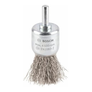 Bosch - Accessories Pinselbürste, gewellt, rostfrei, 0,3 mm, 25 mm, 4500 u/ min Schaft-Ø 6 mm 26086221