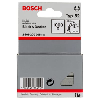 Flachdrahtklammer Typ 52, 12,3 x 1,25 x 8 mm 1000 Stk - Bosch