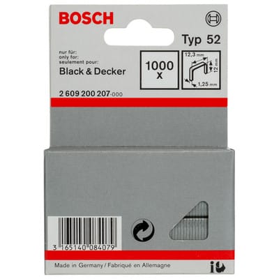 Flachdrahtklammer Typ 52, 12,3 x 1,25 x 12 mm -2609200207 - Bosch
