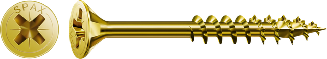 Spax - Universalschraube 3,5 x 35 mm Senkkopf Kreuzschlitz z Teilgewinde 4CUT yellox A2L 1000 Stk