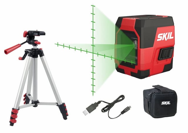 SKIL 1911 DA Kreuzlinienlaser + Statyw 20m grün