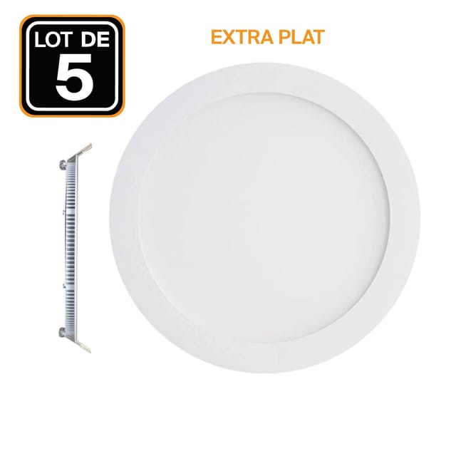 Europalamp - 5 LED-Einbaustrahler 3W Rund Extraflach Kaltweiß 6000K