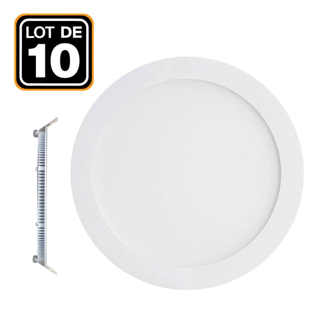 Europalamp - 10 3W LED-Einbaustrahler, rund, Extra flach, Warmweiß 3000K