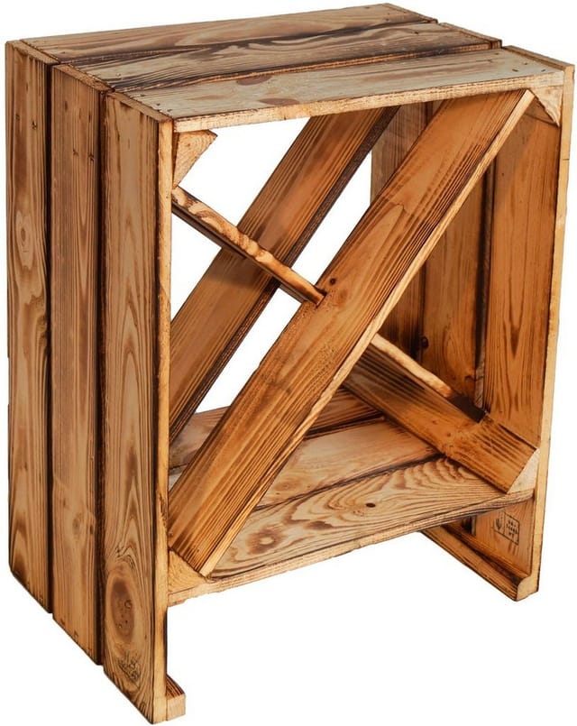 Weinregal "X" geflammt