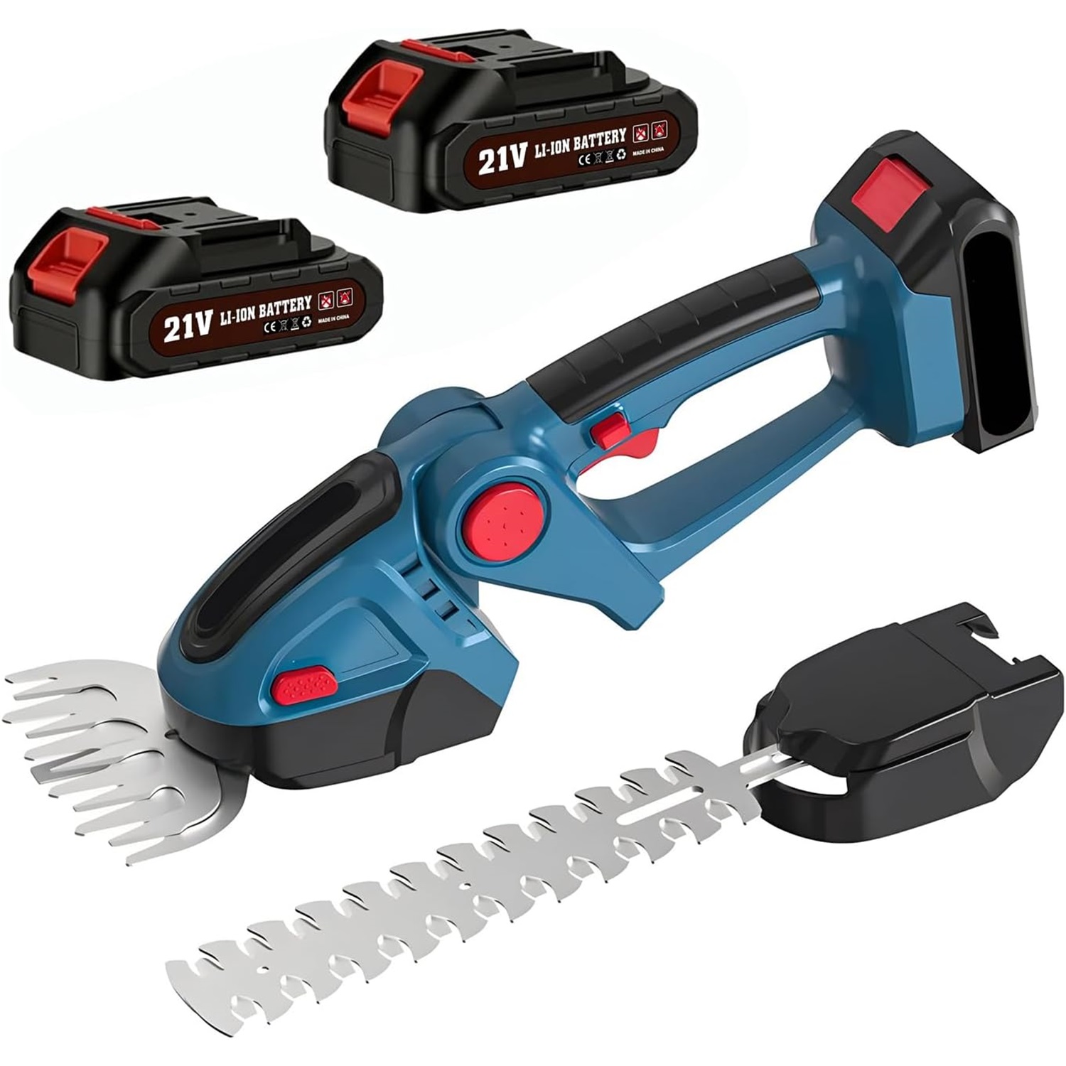 Akku Heckenschere Für Makita Akkus,2-in-1 Akku-grasschere Und Strauchschere, Tragbar Gartenschere Mit 2x2000mah Batterien Und Ladegerät,elektrische Heckenschere Für Hof,garten,rasen
