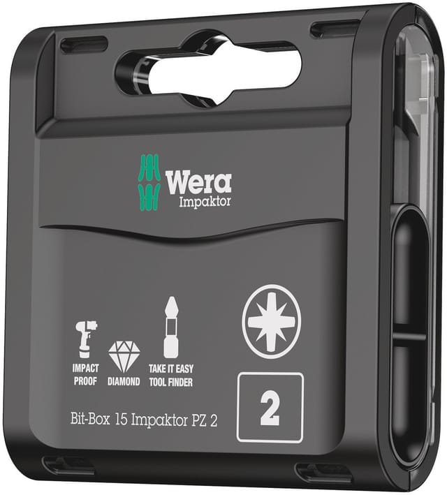 FP - Wera Bit-Box 15 Impaktor pz, pz 2 x 25 mm 15-teilig 05057763001 Impaktor Bits