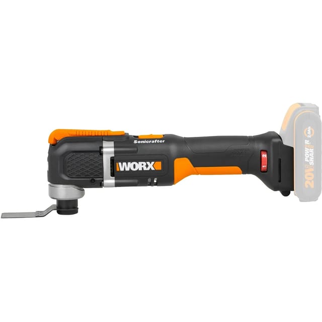WORX WX696.9 Akku-Multifunktionswerkzeug – Elektrisches 20V Werkzeug zum Schneiden, Sägen, Schleifen & mehr – Ohne Akku & Ladegerät