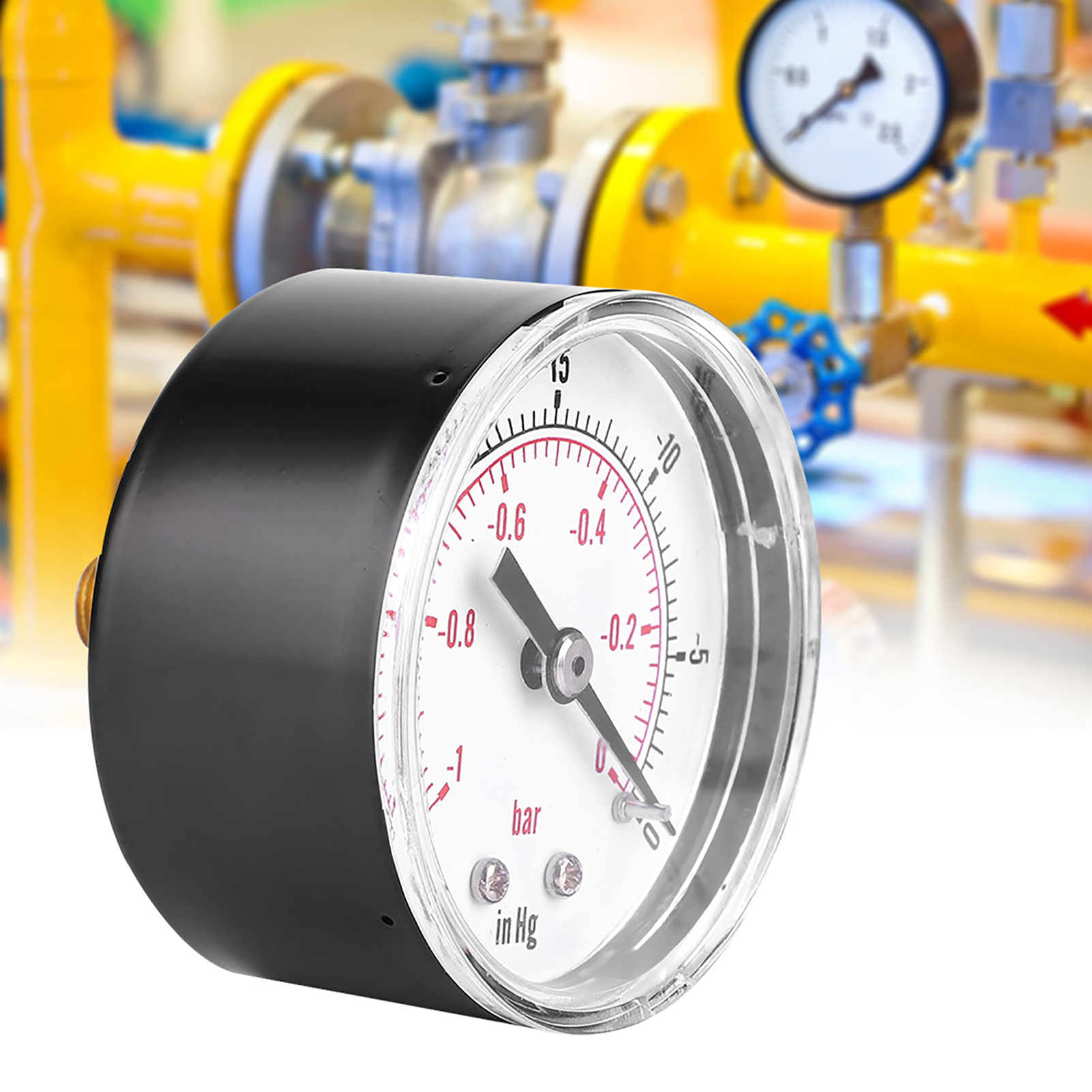 Vakuummeter 50 Mm 1/8 Bspt Rücklaufanschluss -1-0 Bar -30-0 Inhg Luft Wasser Öl Gas
