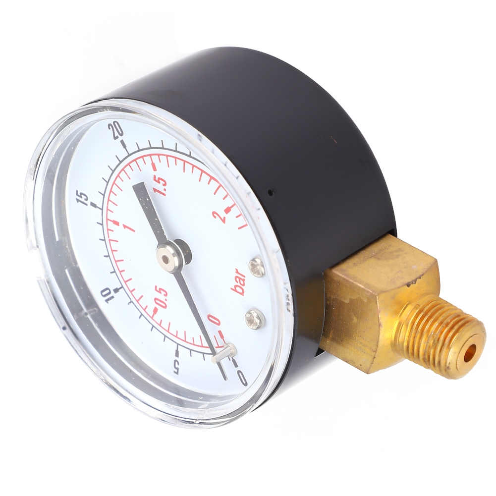 Manometer Mit 50-mm-zifferblatt, 1/8-bspt-gewinde Am Boden Für Luft, Wasser, Öl, Gas (0-30 Psi 0-2 Bar)