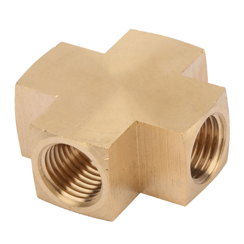 1/4'' Fnpt Messing-rohrverschraubung, 4-wege-gewindeanschluss, Innengewinde, Industriewerkzeug