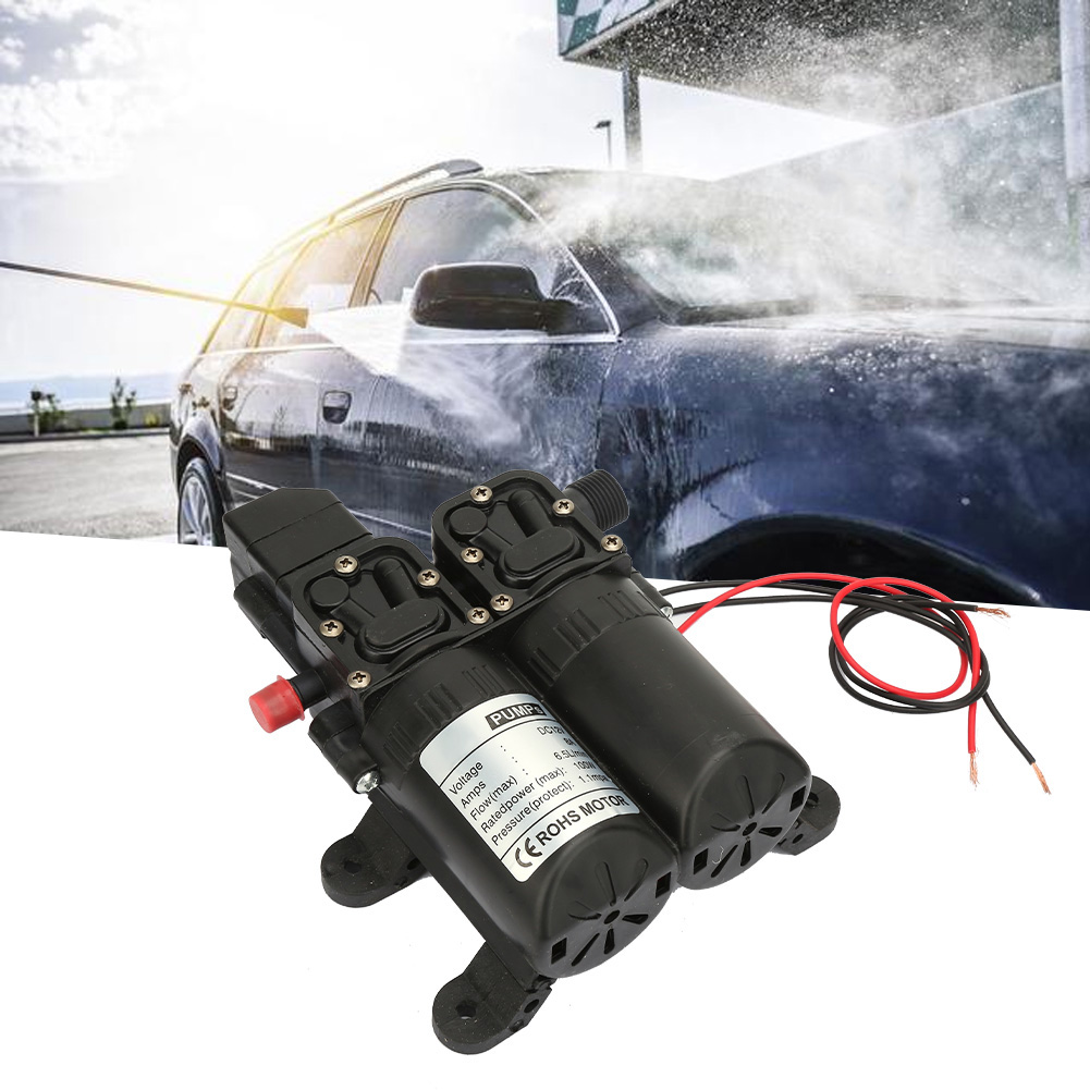 Elektrische Doppelmembran-wasserpumpe Mit Selbstansaugfunktion, 12 V, 100 W (schwarz)