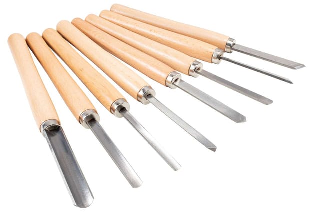 Scheppach - Drechsel Werkzeug Set Holzkoffer 8-tlg. für Drechselmaschine Drehbank