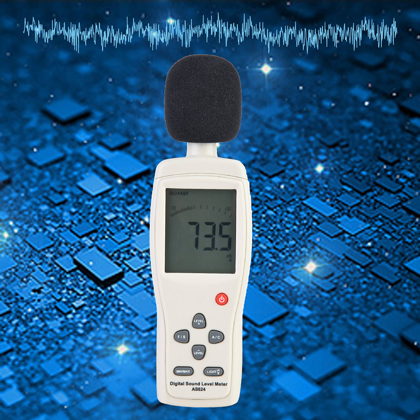 Smart-sensor As824 Integriertes Digitales Schallpegelmessgerät Geräuschpegelmesser