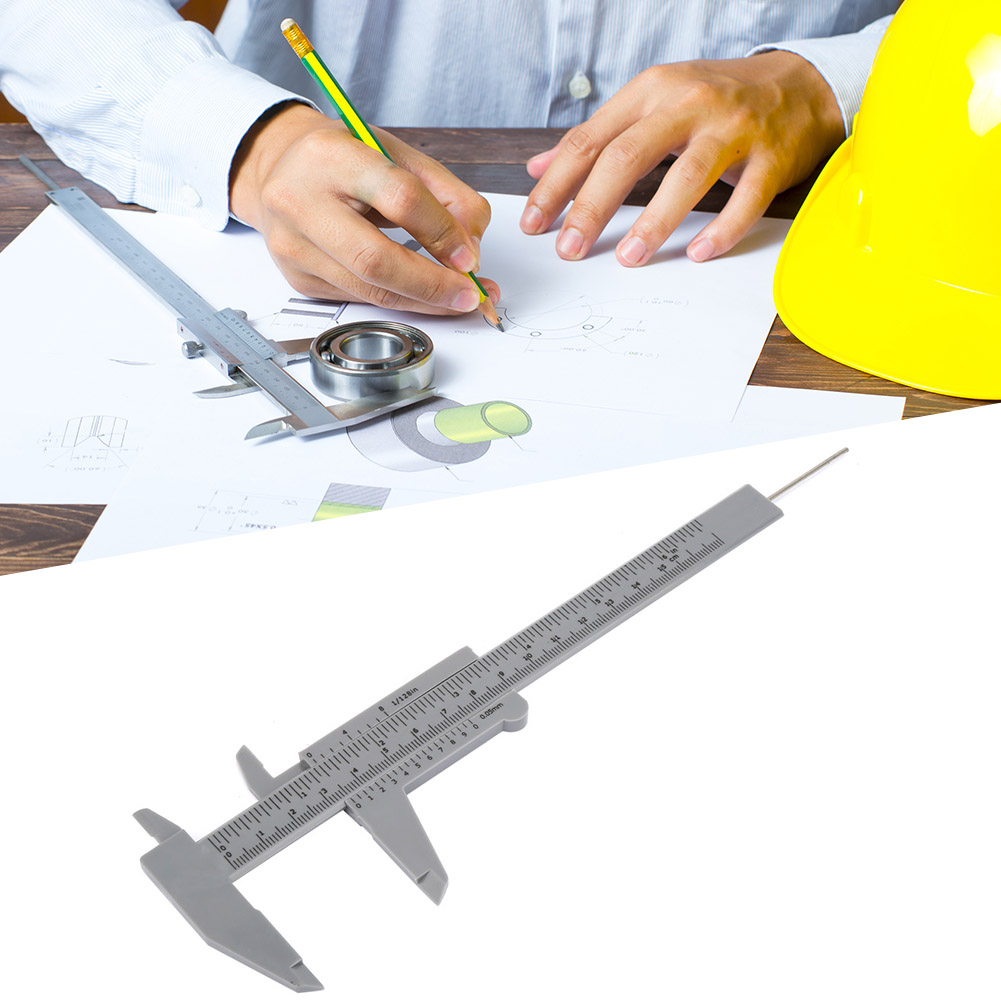 150 Mm Präzisions-doppellineal Aus Kunststoff, Dicke 0,5 Mm (grau)
