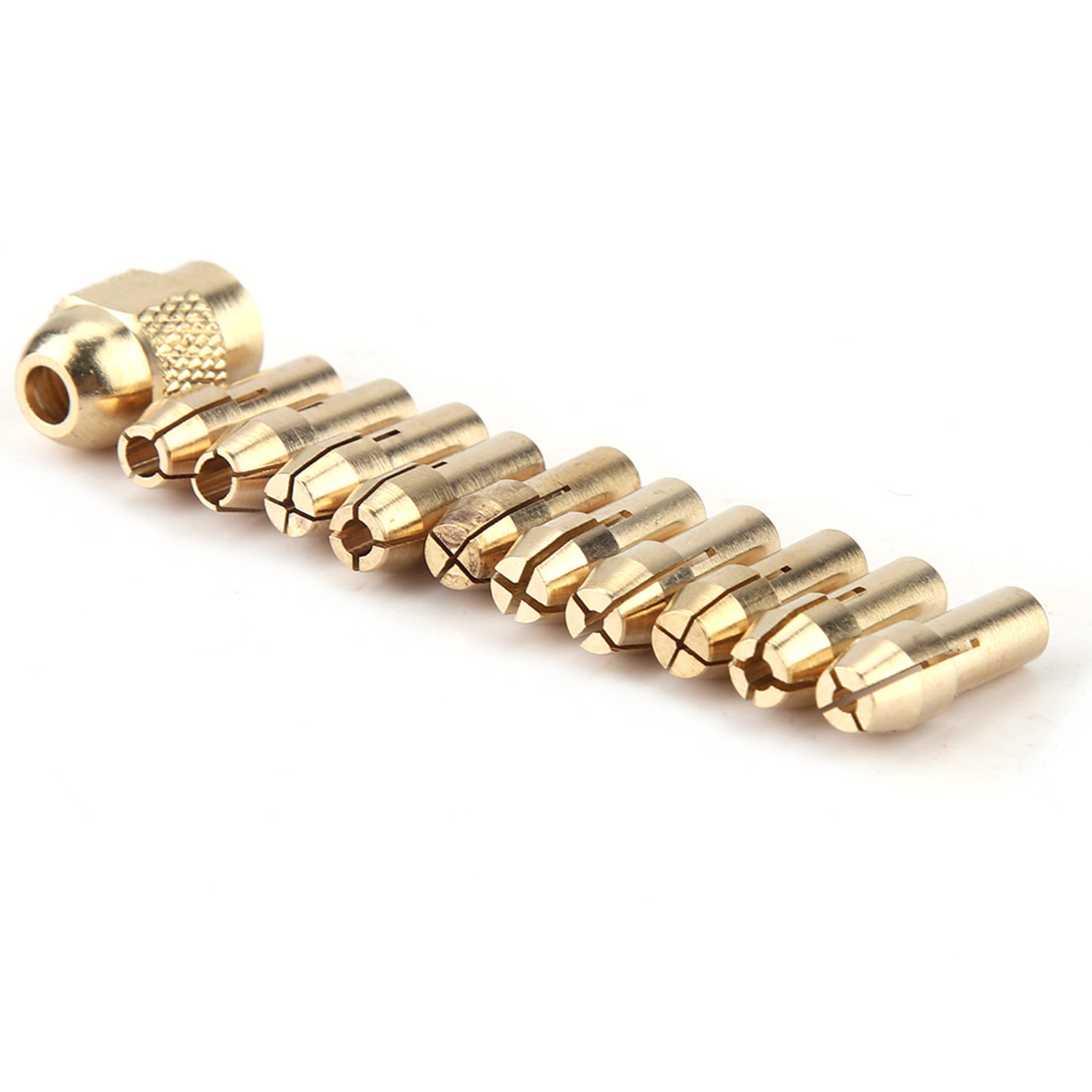 11-teiliges 4-backen-bohrfutter-set Aus Kupfer Für Mini-elektroschleifer Und Rotationswerkzeuge 0,5–3,2 Mm