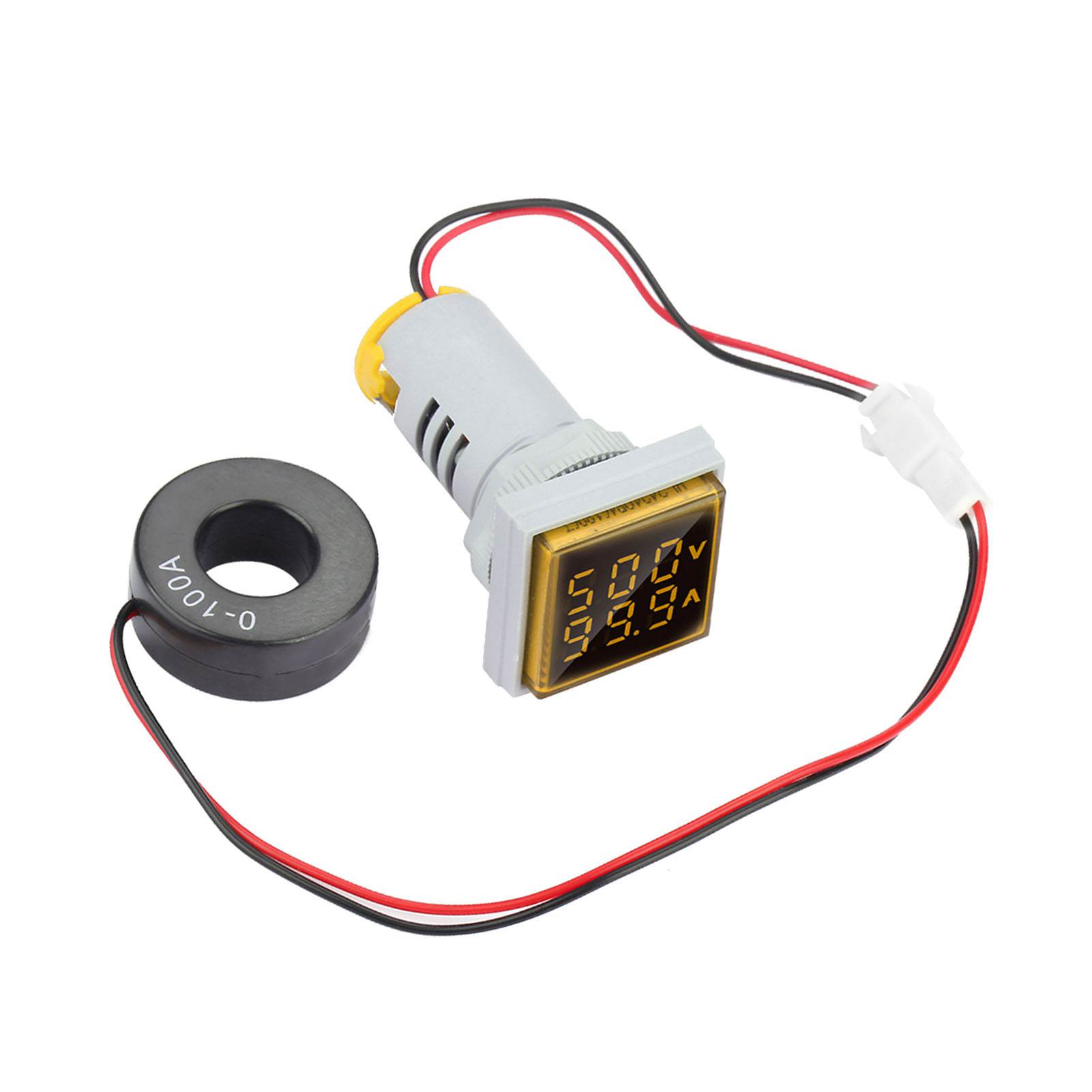 Digitale Led-anzeige Für Wechselspannung Und -strom, 22 Mm, 0-100 A (gelb)