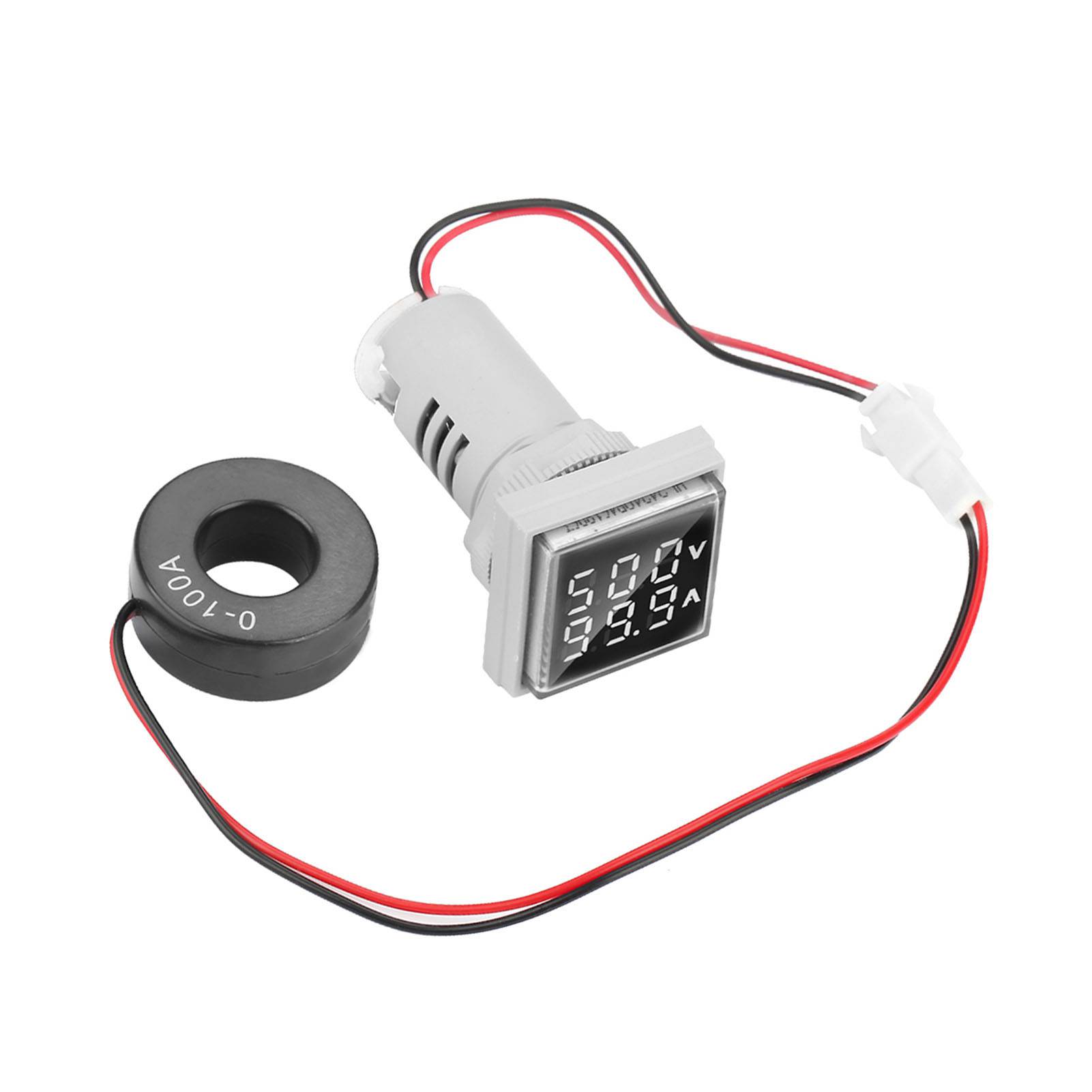 Digitale Led-anzeige Für Wechselspannung Und -strom, 22 Mm, 0-100 A (weiß)