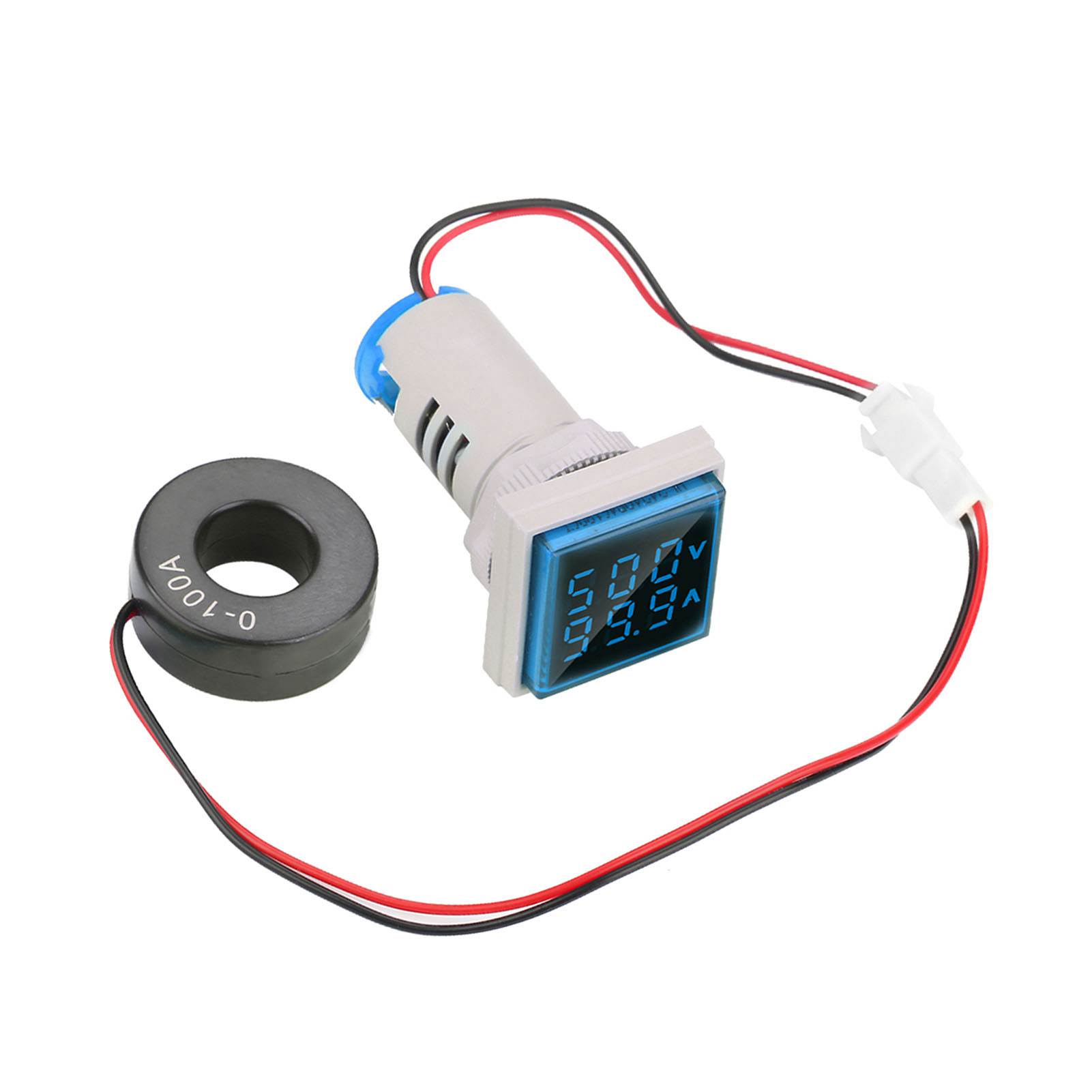 Led-digitalanzeige Für Wechselspannungs- Und Strommessung, 22 Mm, 0–100 A (blau)