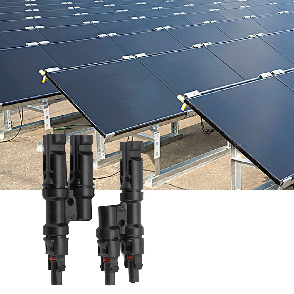 Ein Paar T-förmige Solarmoduladapter, 2-in-1 Parallelverbinder-kabelverteiler