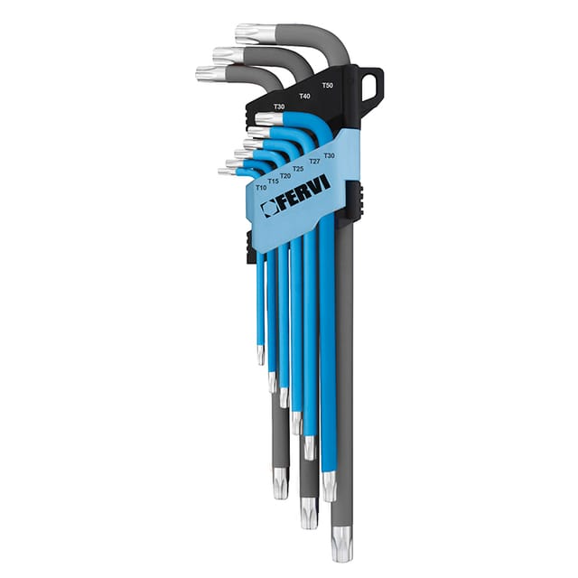 Torx schlüssel satz 9-TLG winkeschlüssel T10-T50 Fervi 0545/TF