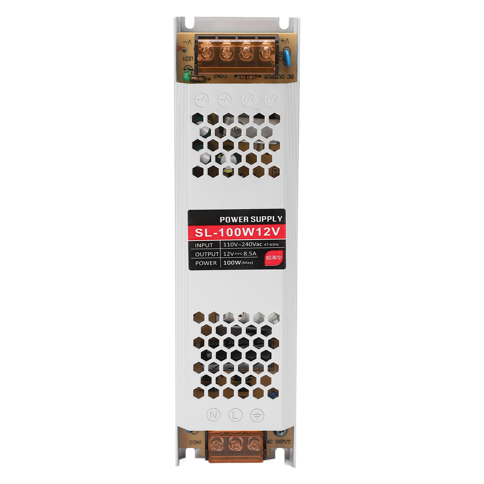 Led-lichttransformator, Netzteil, Gehäuse Aus Aluminiumlegierung, 12-v-led-streifentreiber, Eingang 110–240 V
