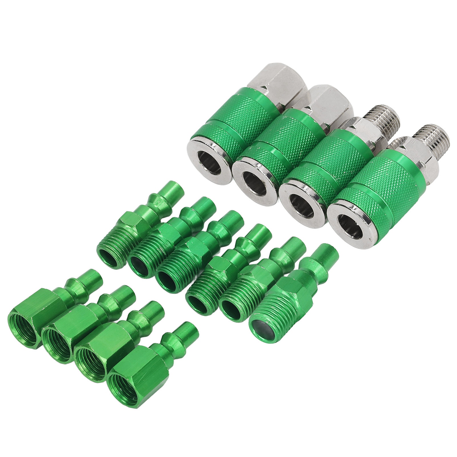 4-teiliges Universal-luftanschlussset Und 10-teiliges I/m-anschlussset Aus Aluminiumlegierung, 1/4 Zoll Npt Aro-luftschlauchanschlüsse