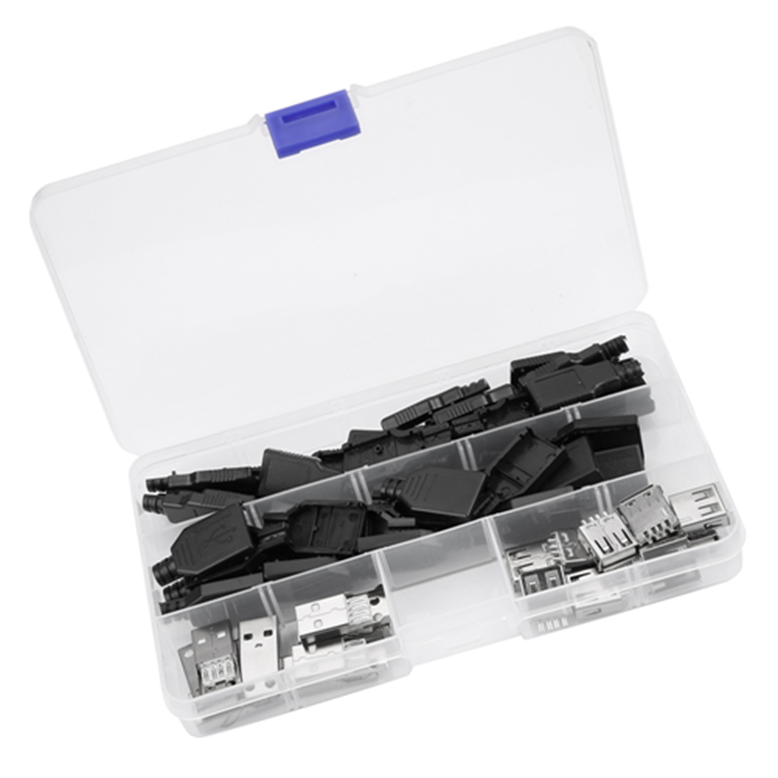 20 Stück/set Usb-a-2.0-anschluss, 4-poliger Stecker, Weiblicher Adapter Mit Schwarzem Kunststoffgehäuse