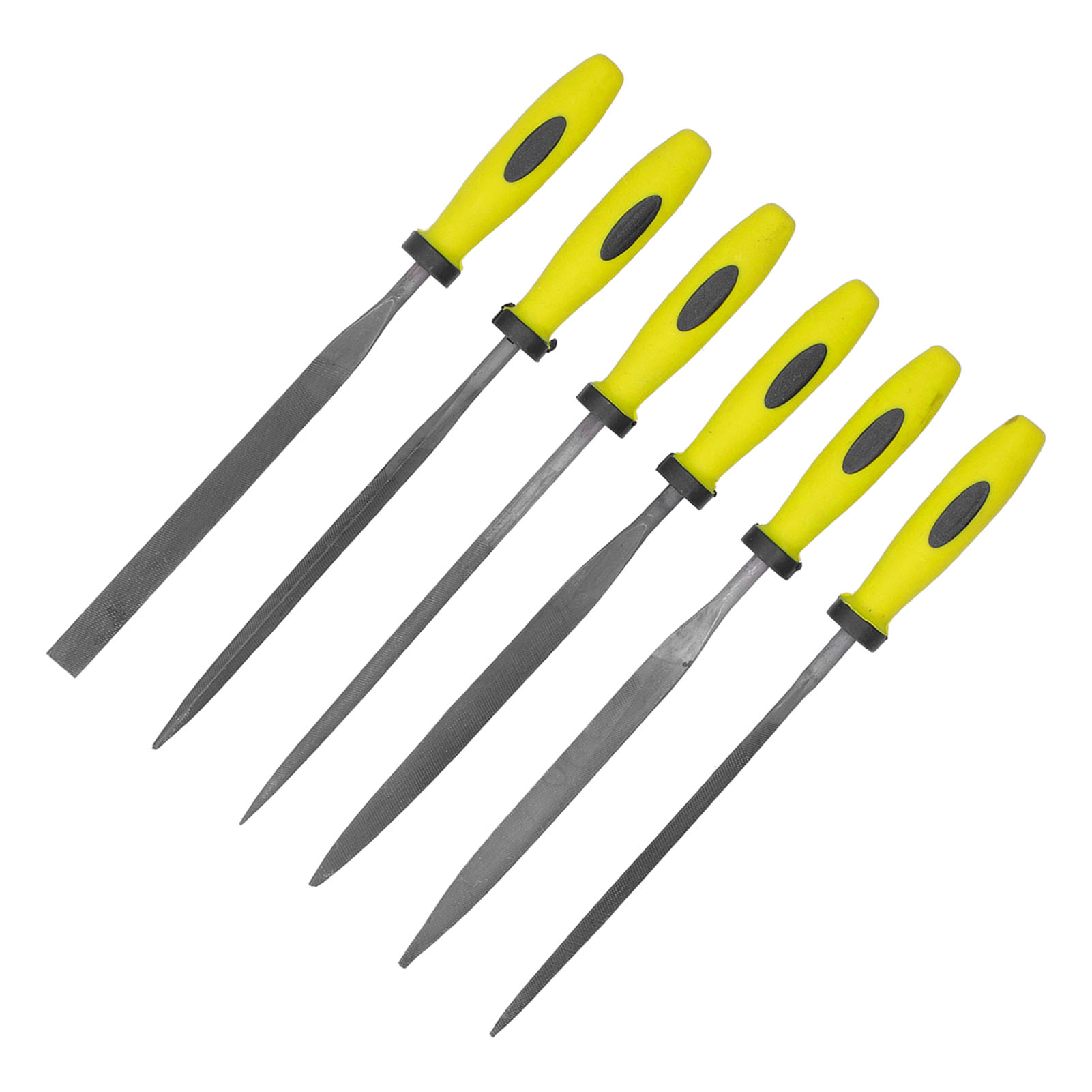 6-teiliges Set Kleiner Feilen, Scharf, Quadratisch, Rund, Dreieckig, Flach, Aus Stahl Mit Kugellagern, Zum Polieren Von Metall, Sil-1114
