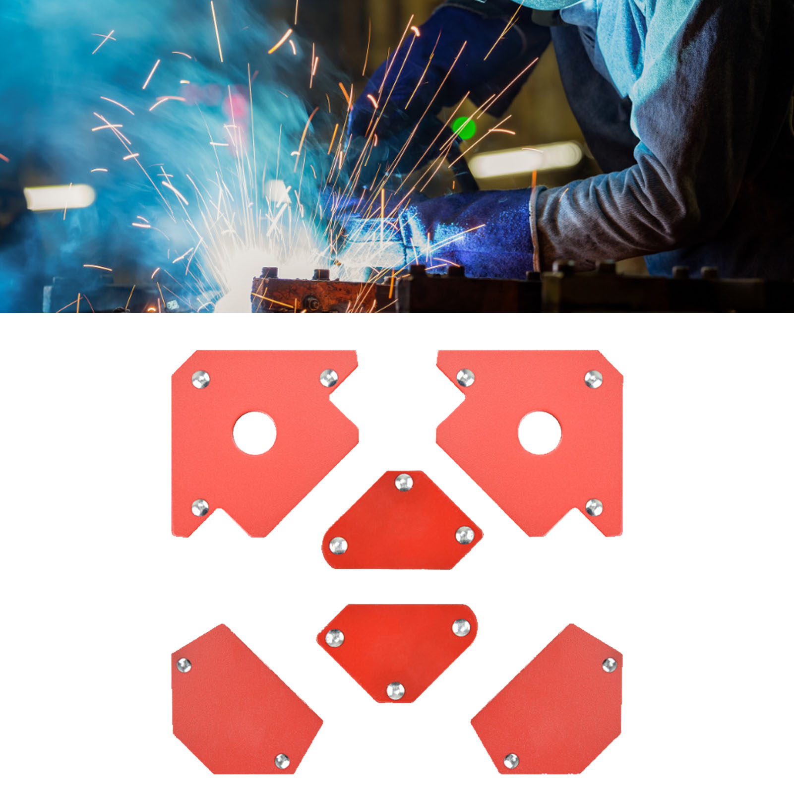 Magnetischer Schweißpositionierer, Klein, Mittel, Groß, Starker Magnet, Multifunktionaler Schweißmagnethalter, 6-teilig
