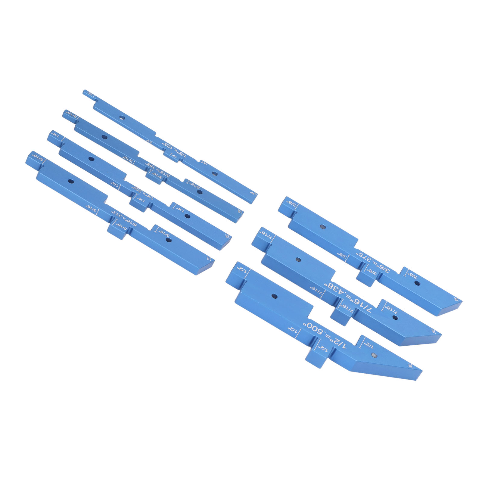 7-teiliges Set Aus Einstellschienen (1/8 - 1/2 Zoll) Aus Aluminiumlegierung Für Frästische Mit Präziser Höhenlehre Für Die Holzbearbeitung