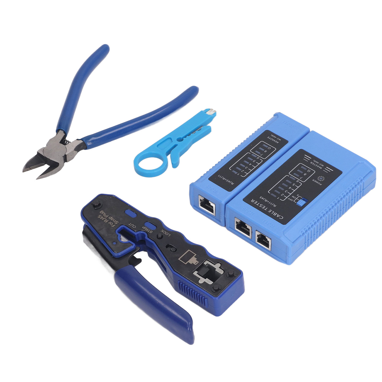 Rj45-crimpwerkzeug-set Für 8p8c-modularstecker, Abisolierzange, Multifunktions-crimpwerkzeug Für Cat5e-, Cat6- Und Cat6a-kabel
