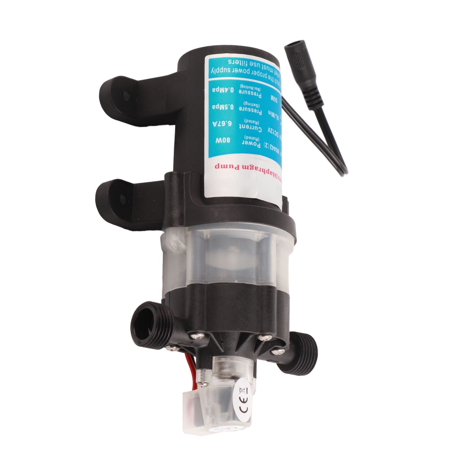 Selbstansaugende Druckerhöhungspumpe, Automatische, Leise Elektrische Mini-membranpumpe Mit Herausnehmbarem Filter, 12 V Dc, 80 W