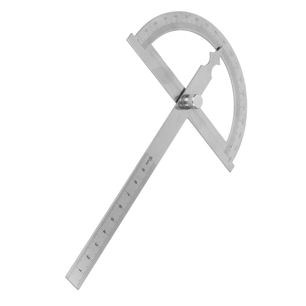 Winkelmesser Aus Edelstahl (0-180°) Mit Goniometer Und 15 Cm Lineal (120 X 150 Mm)