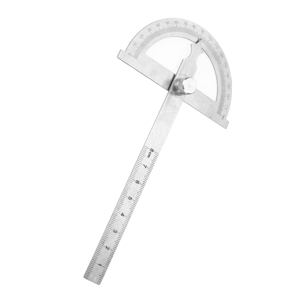 Winkelmesser Aus Edelstahl (0-180°) Mit Goniometer Und 15 Cm Lineal (80 X 120 Mm)