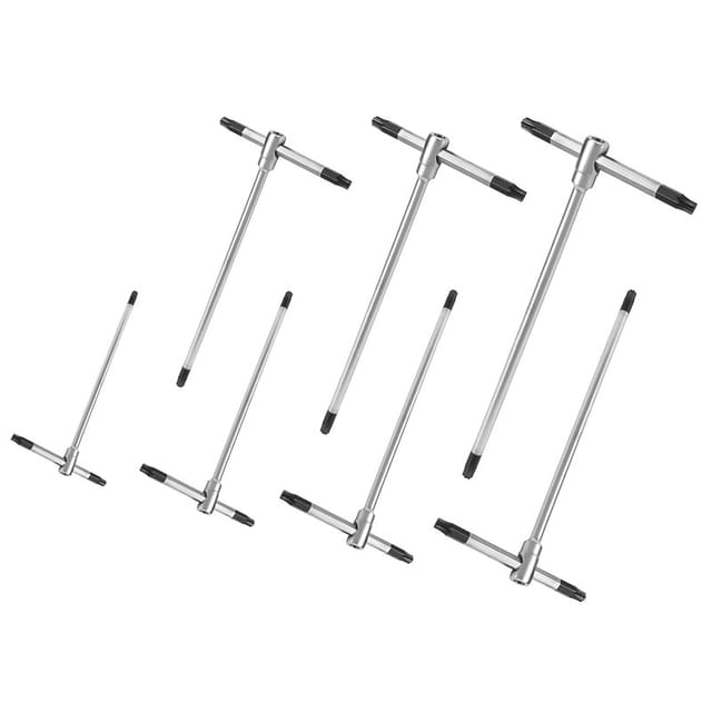 Fervi - 7 tlg sechskantschlüssel satz t-griff torx T8-T9-T10-T15-T20-T25-T30 0405