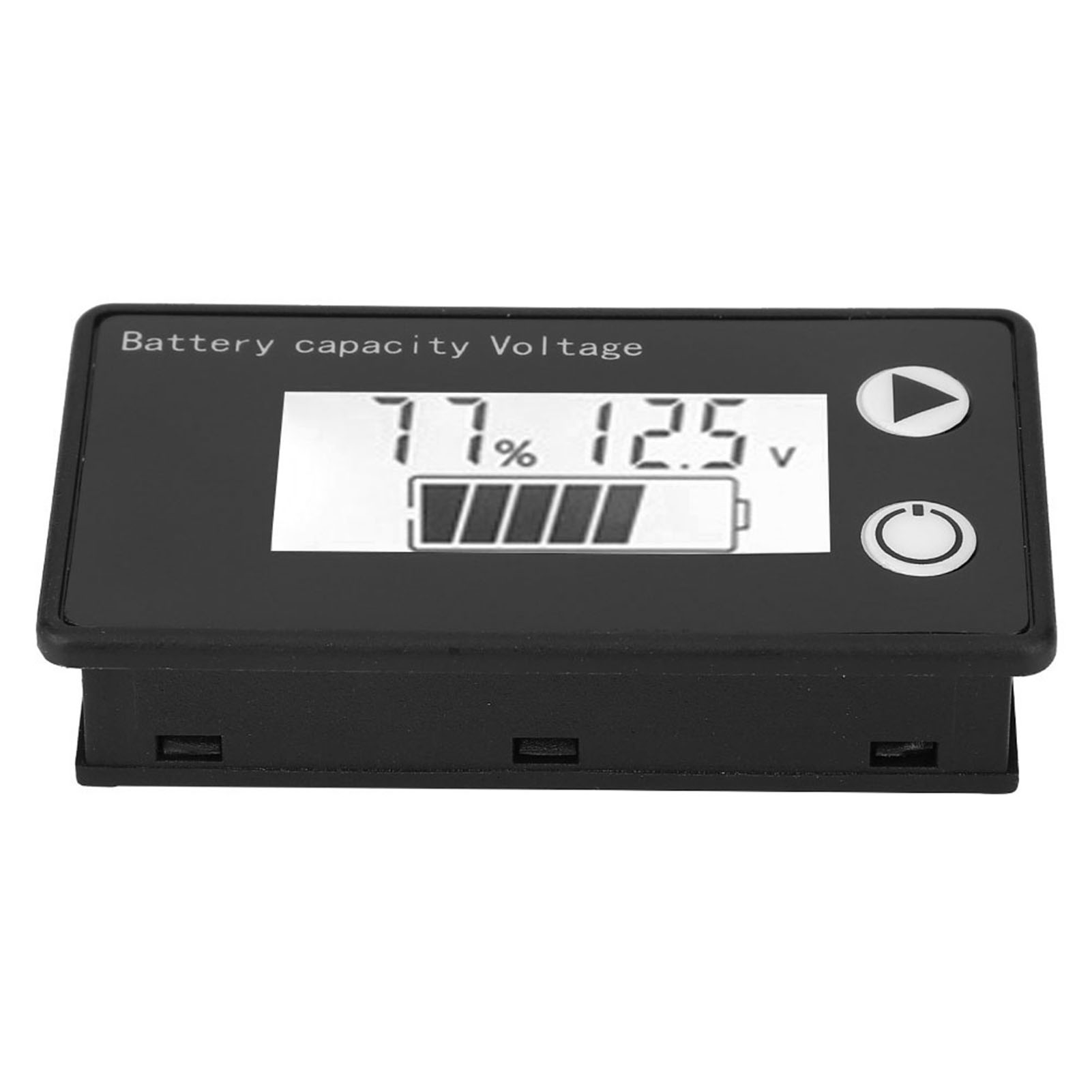 Lcd-batteriekapazitätsmesser 12v Für Lithiumbatterien, Universelles Digitales Voltmeter (10-100v Weißer Alarm)