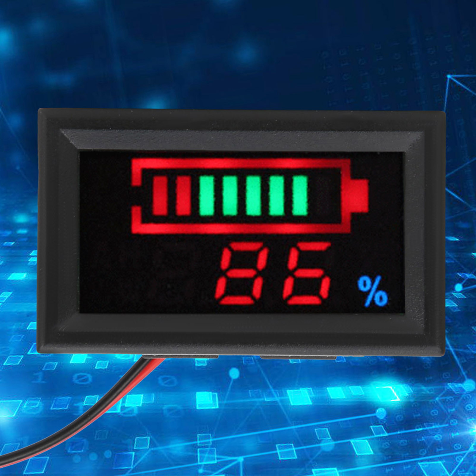 Yb27ve Digitales Led-doppelmessgerät Für Spannung Und Stromstärke In Elektrofahrzeugen, Batterieladestandsanzeige, Voltmeter Für Lithiumbatterien Bis 72 V