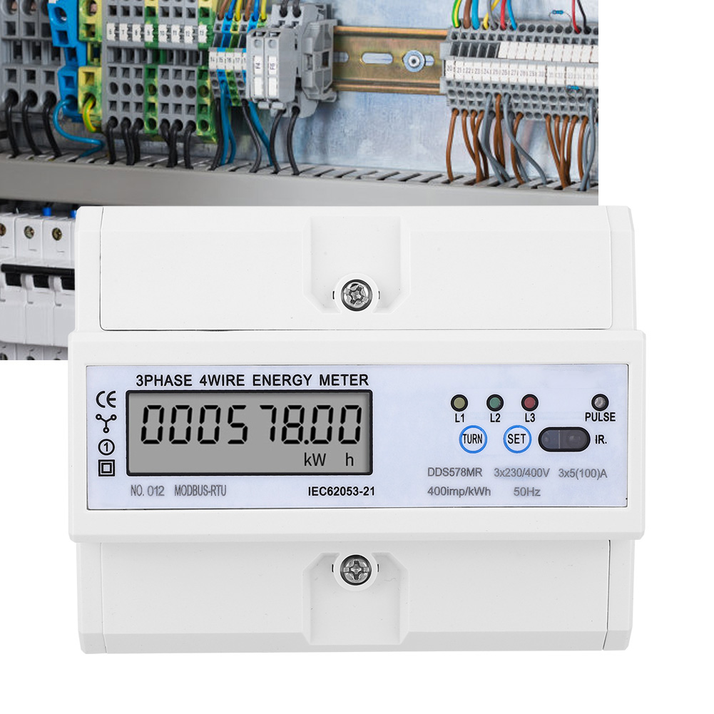 Rs485 3-phasen 4-leiter Lcd-energiezähler Mit Anzeige Von Spannung, Stromstärke, Frequenz Und Leistungsfaktor